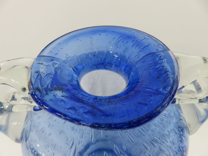 Handblown Blue Glass Vase