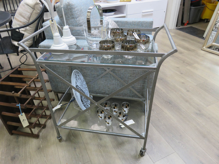 Metal & Glass Bar Cart