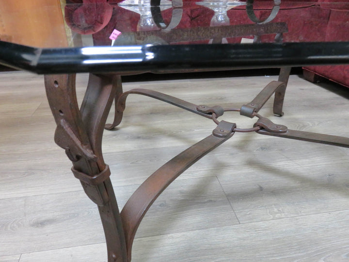 Octagonal Metal & Glass Coffee Table