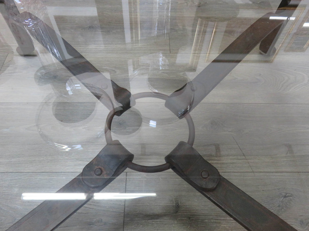 Octagonal Metal & Glass Coffee Table