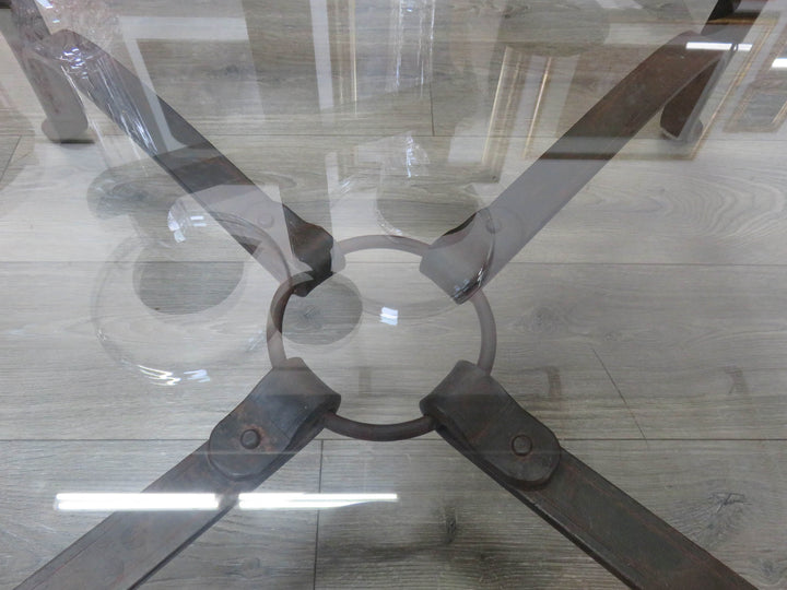 Octagonal Metal & Glass Coffee Table