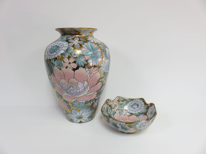 Toyo Pastel Floral Vase & Bowl