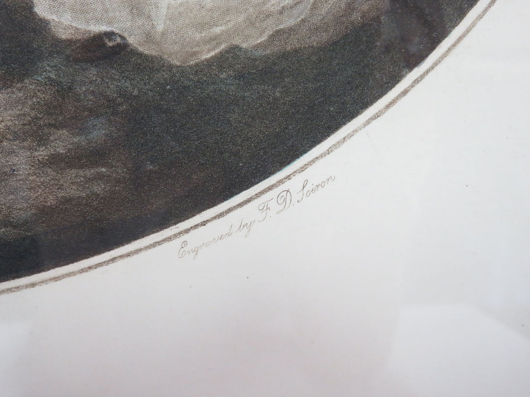 Engraving of St. James  Park Scene in Antique Frame