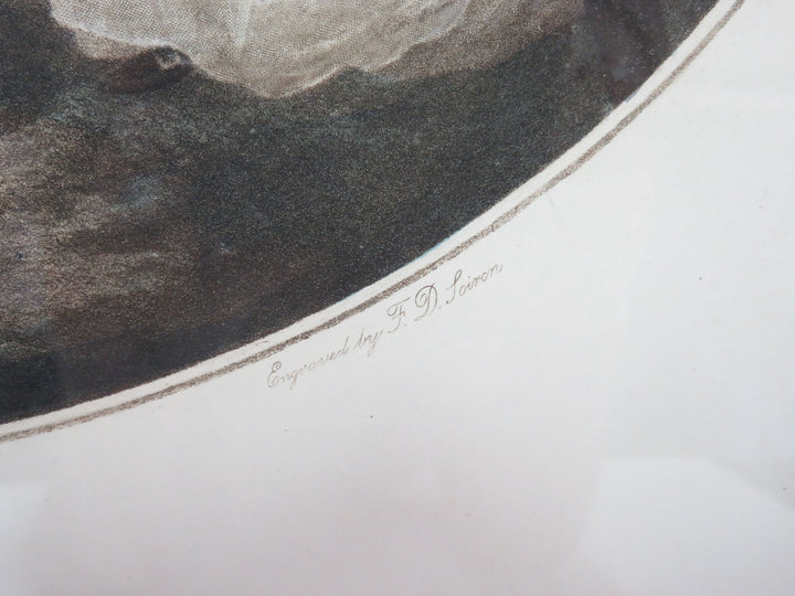 Engraving of St. James  Park Scene in Antique Frame