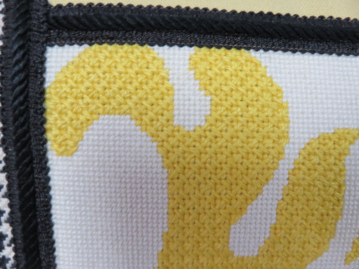 Contemporary Needlepoint Throw Pillow