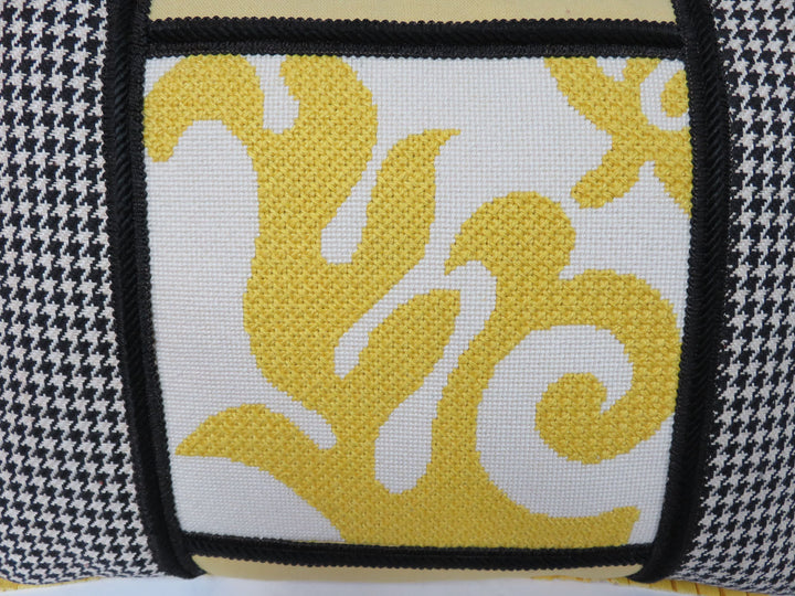 Contemporary Needlepoint Throw Pillow