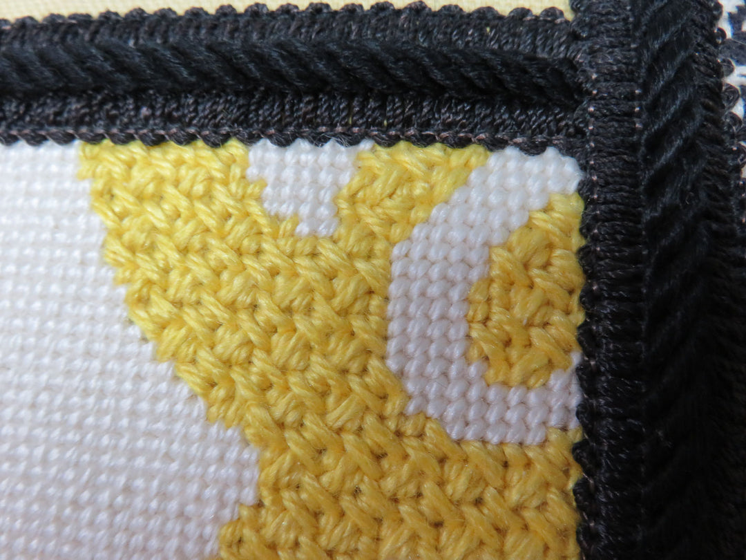 Contemporary Needlepoint Throw Pillow