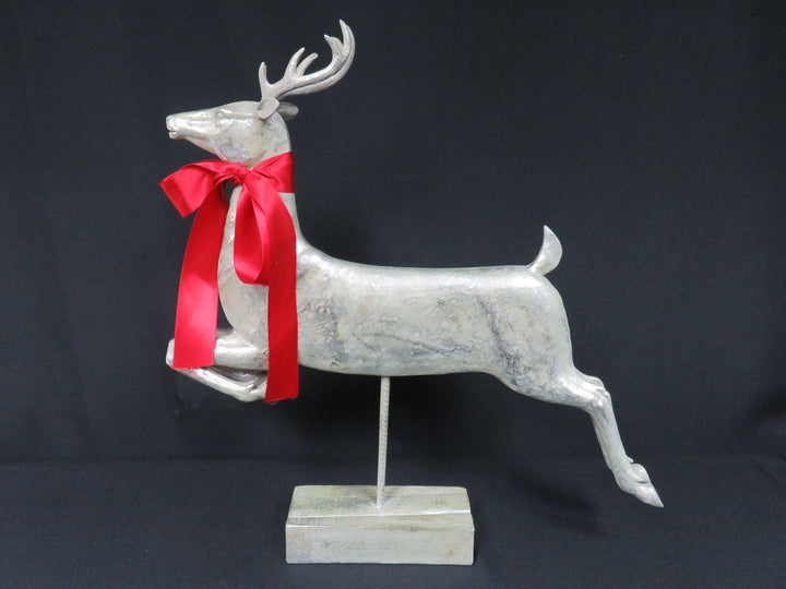 Antiqued Silver Reindeer Figurine