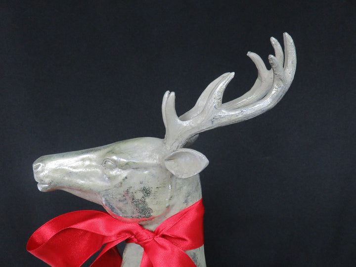 Antiqued Silver Reindeer Figurine
