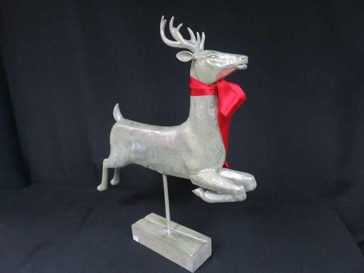 Antiqued Silver Reindeer Figurine