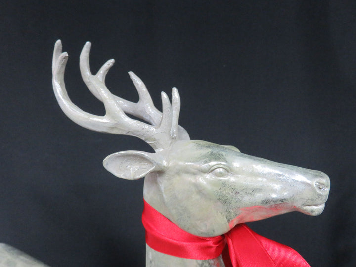 Antiqued Silver Reindeer Figurine