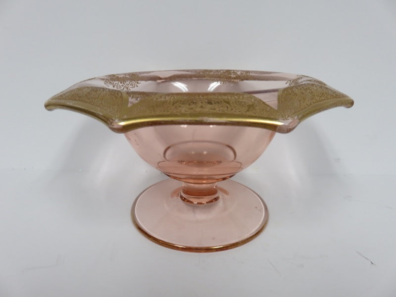 Rose Glass Compote & Underplate