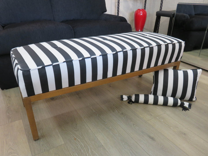 Black & White Striped Bench