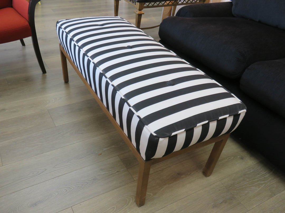 Black & White Striped Bench