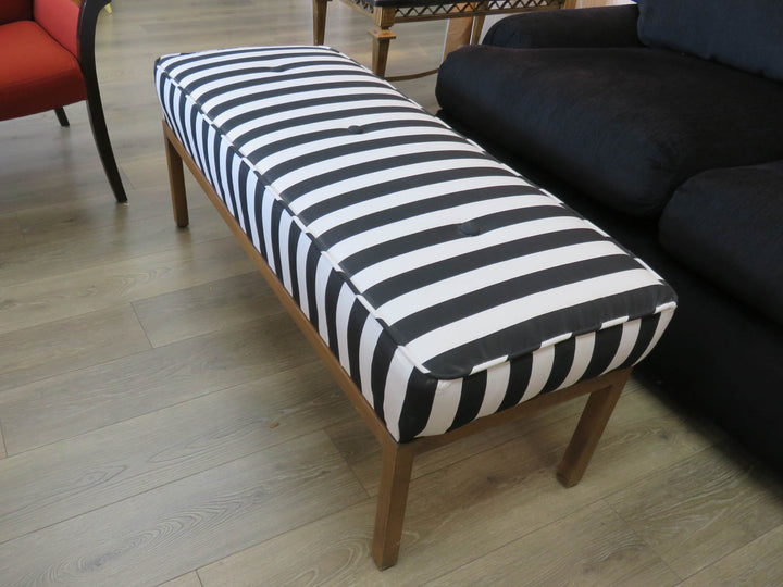 Black & White Striped Bench