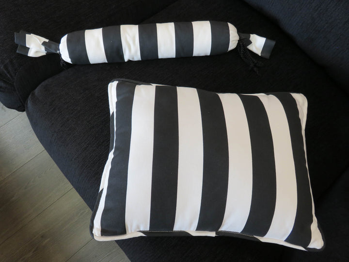 Black & White Striped Bench