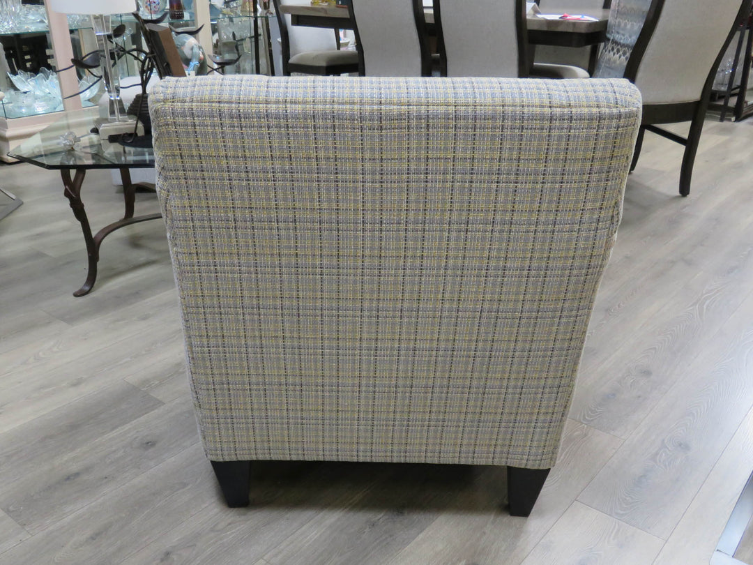 Upholstered Plaid Arm Chair