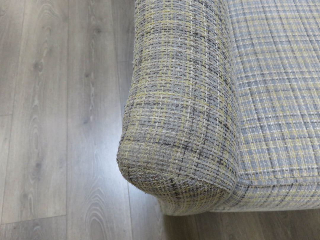 Upholstered Plaid Arm Chair