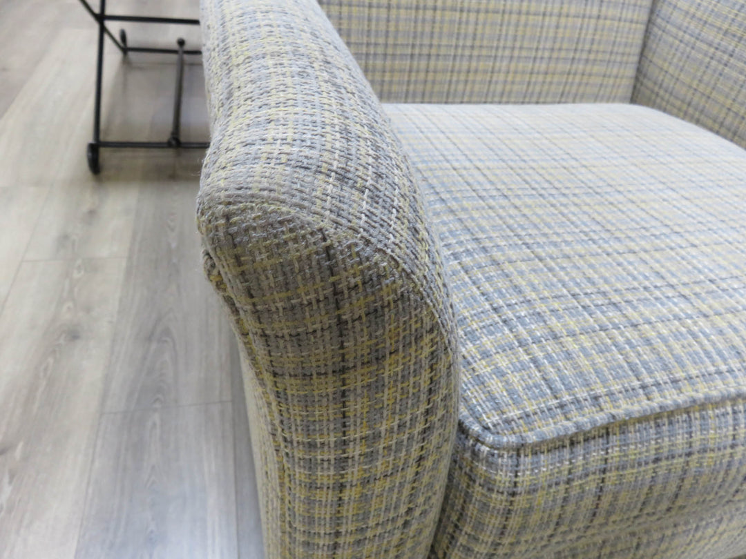 Upholstered Plaid Arm Chair
