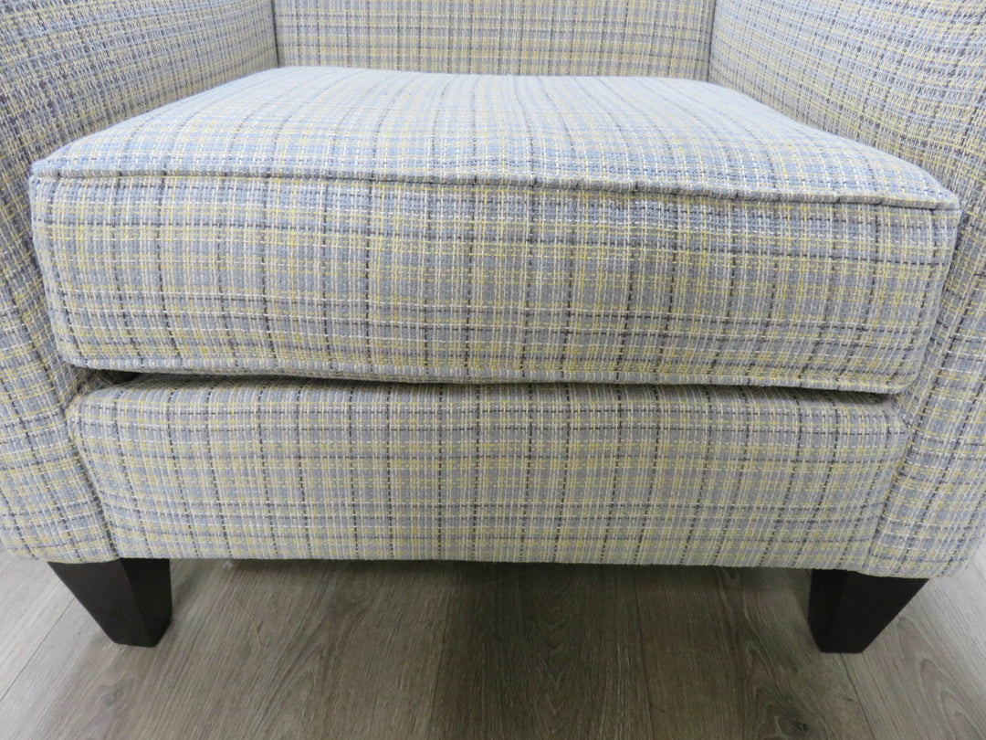Upholstered Plaid Arm Chair