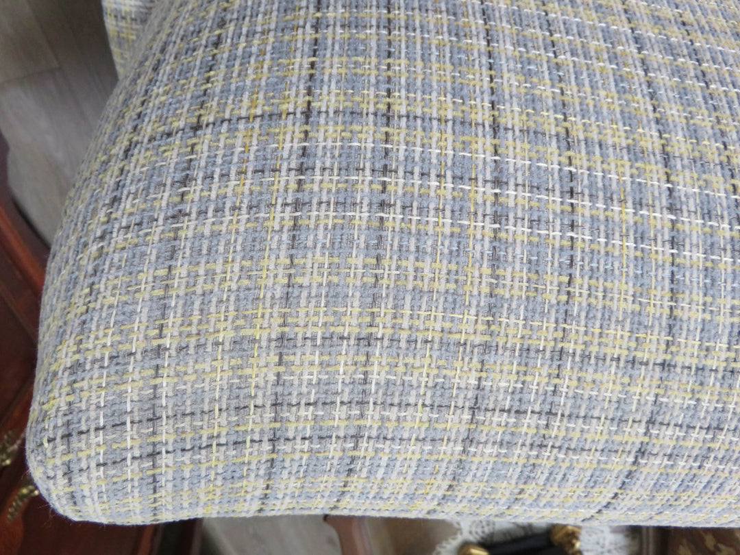 Upholstered Plaid Arm Chair