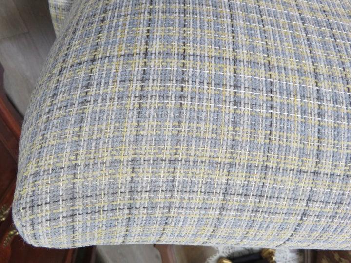 Upholstered Plaid Arm Chair
