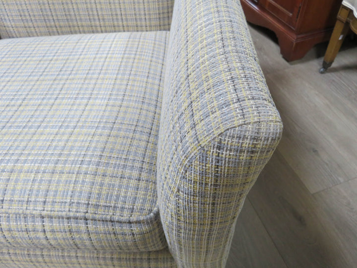 Upholstered Plaid Arm Chair
