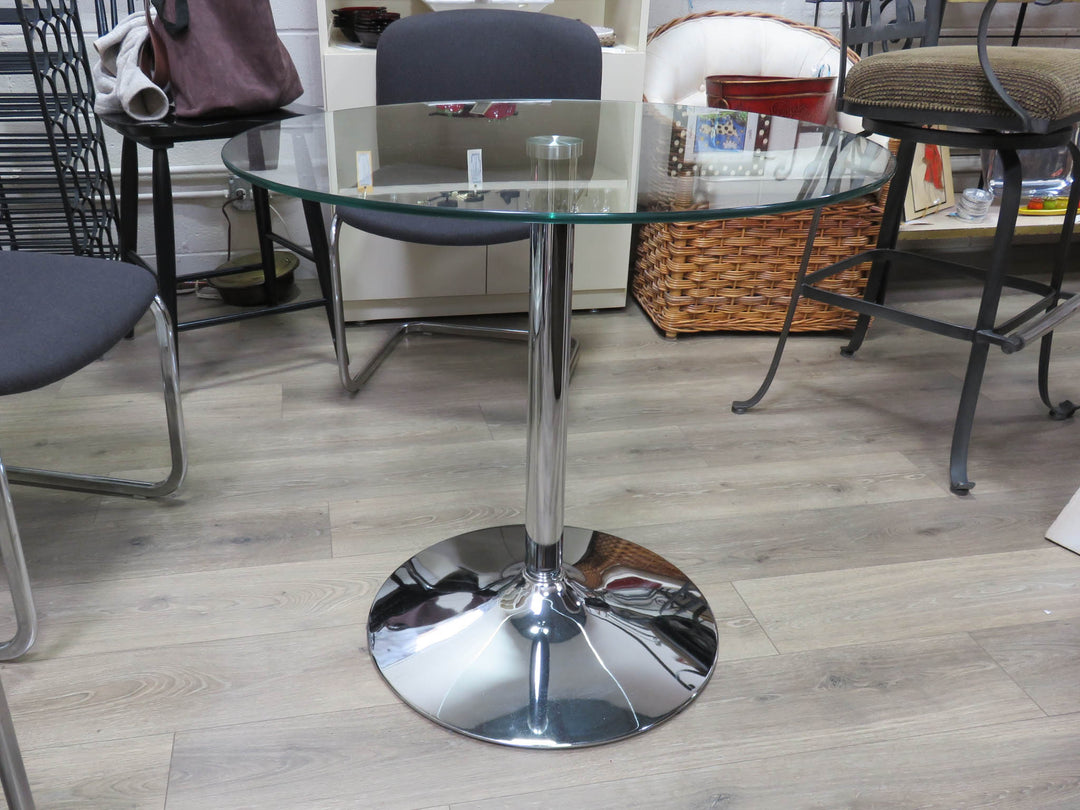 Round Glass Topped Table