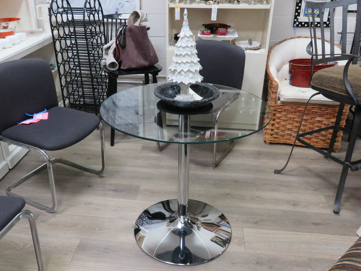 Round Glass Topped Table