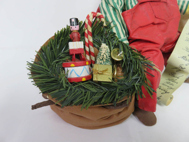 Paper Mache Santa and Bag