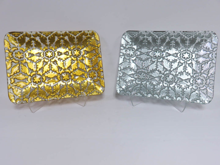 Pair of Winter Glass Platters