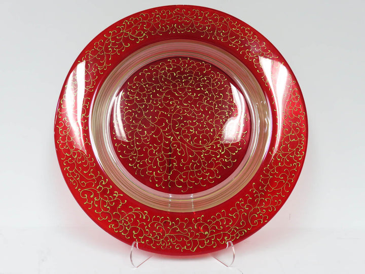 Red Glass Serving Platter
