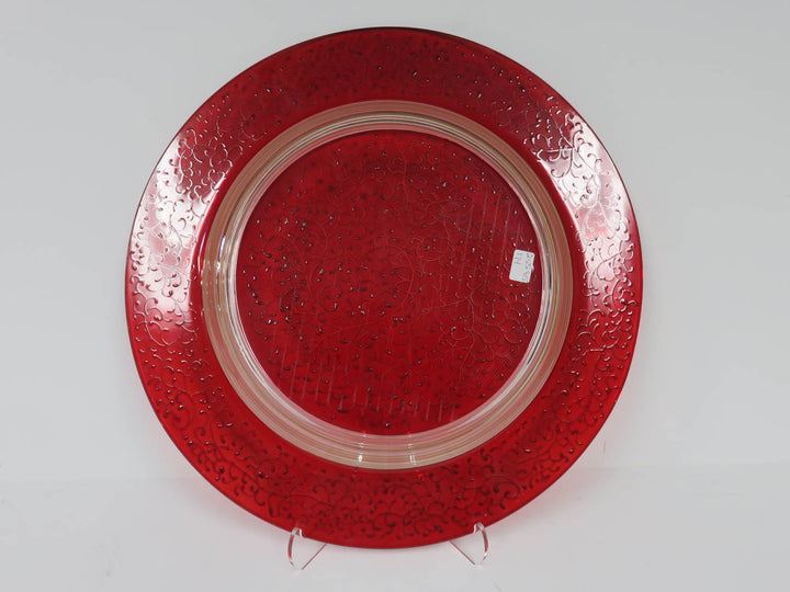 Red Glass Serving Platter