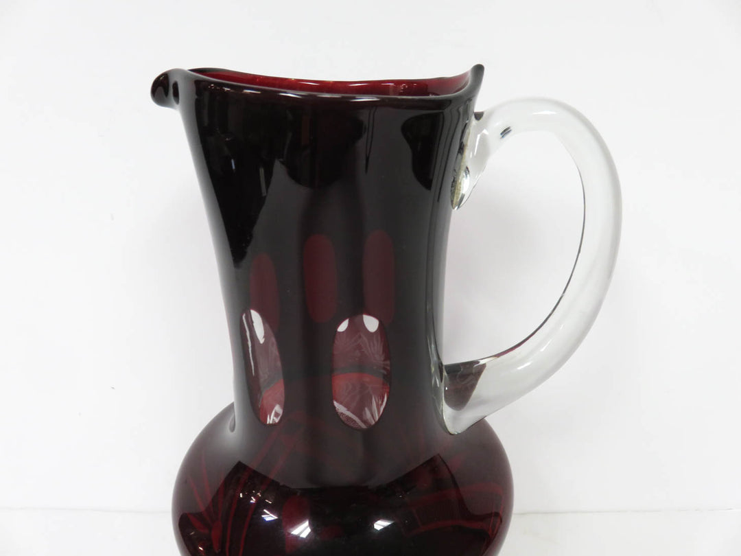 Bohemian Pitcher and Glasses