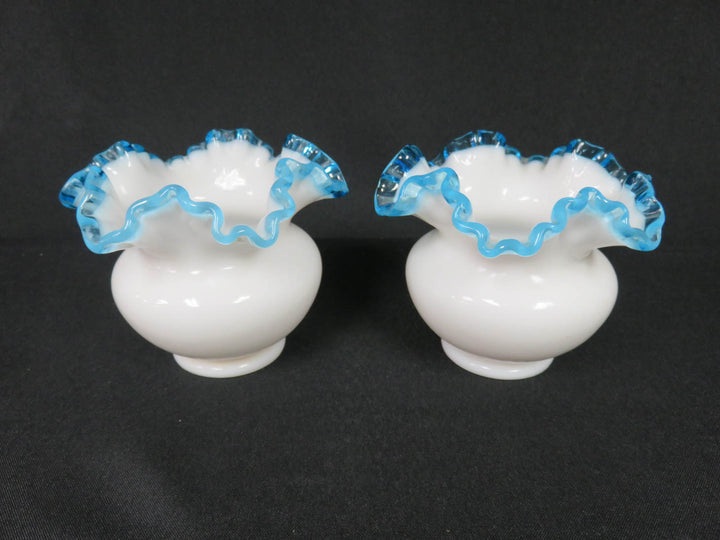 Fenton Aqua Crest Vases