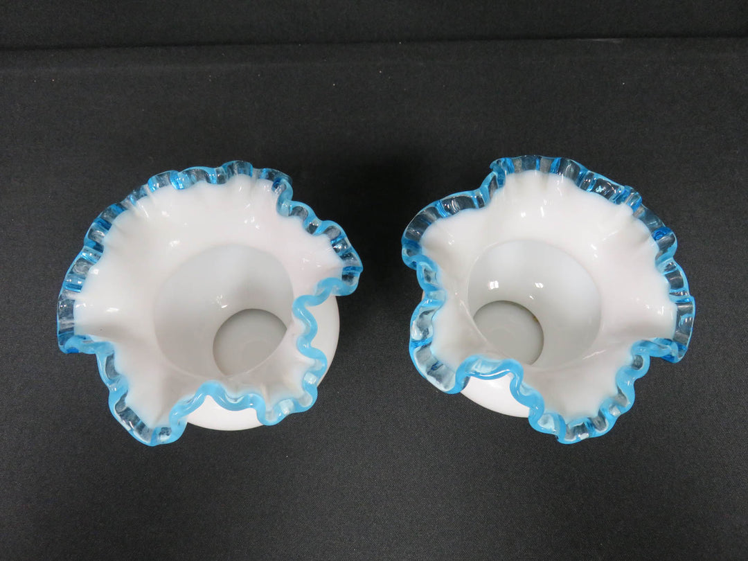 Fenton Aqua Crest Vases