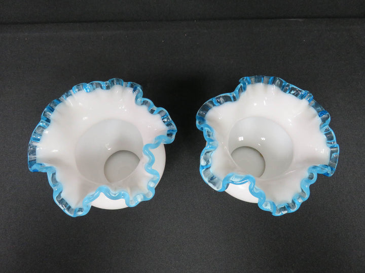 Fenton Aqua Crest Vases