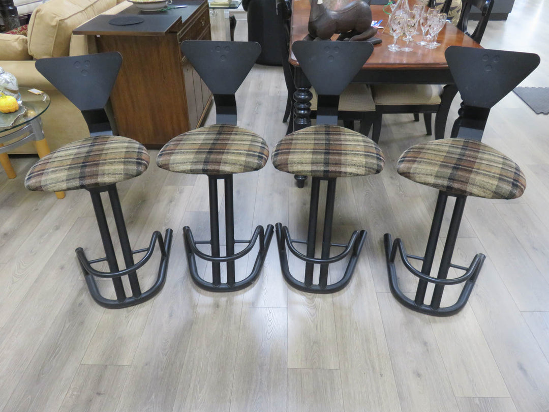Four Contemporary Swivel Counter Chairs