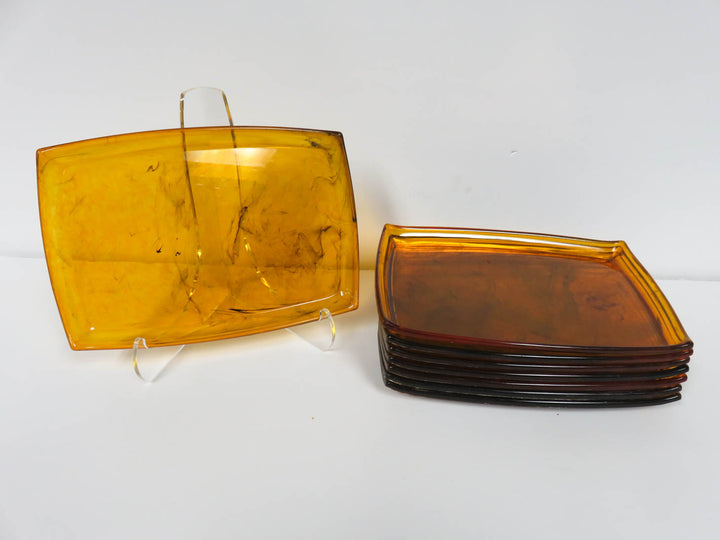 Amber Rectangle Snack Plates