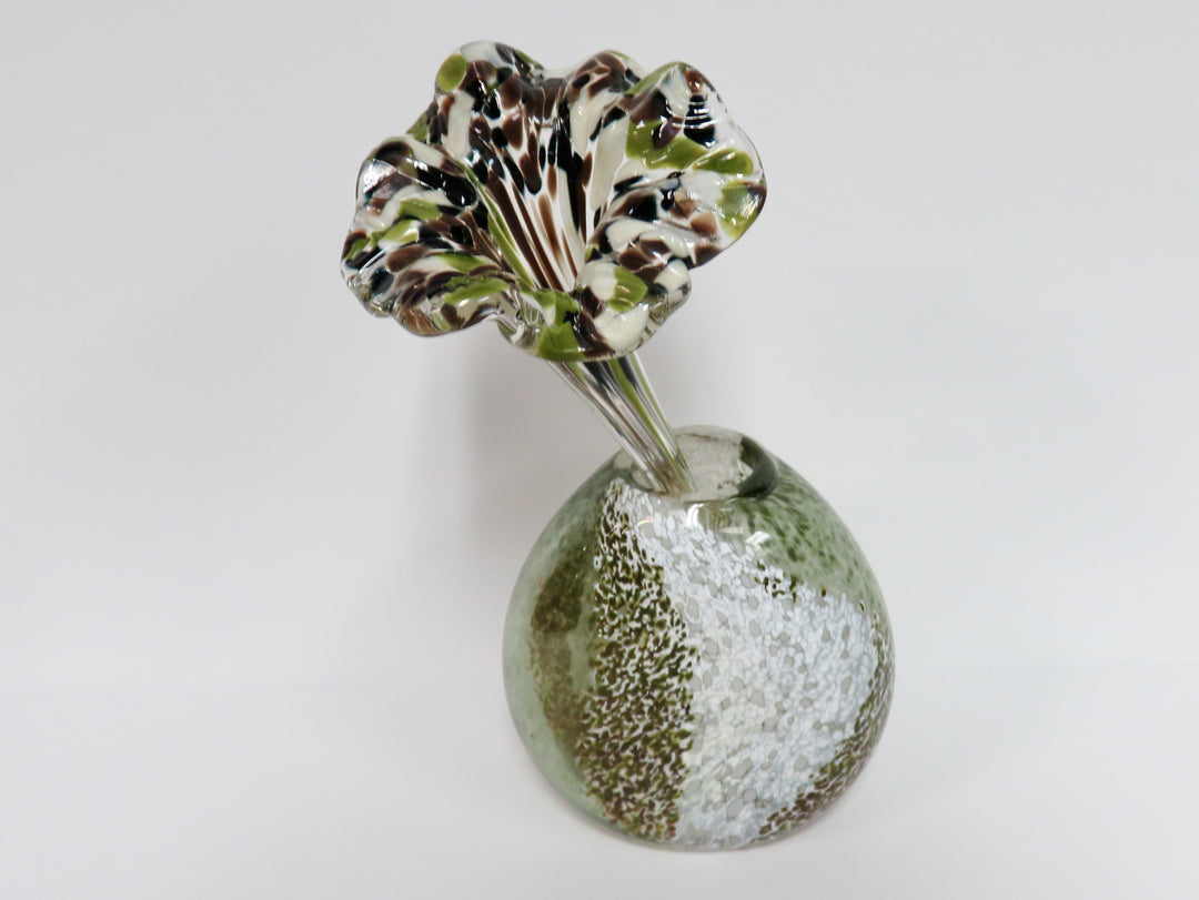 Glass Vase & Flower
