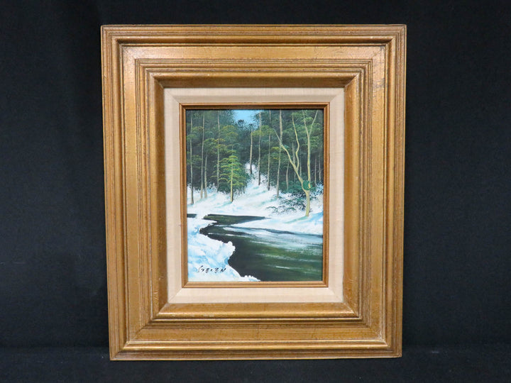 Winter Scene Signed Painting