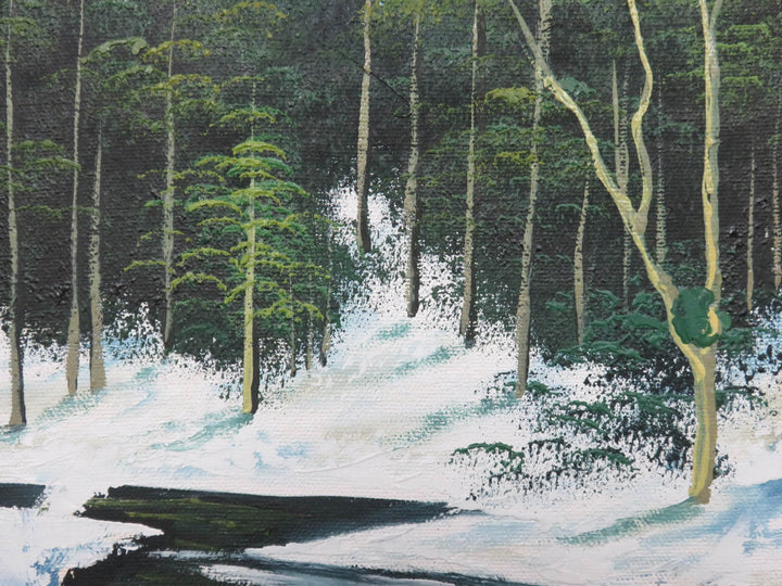 Winter Scene Signed Painting