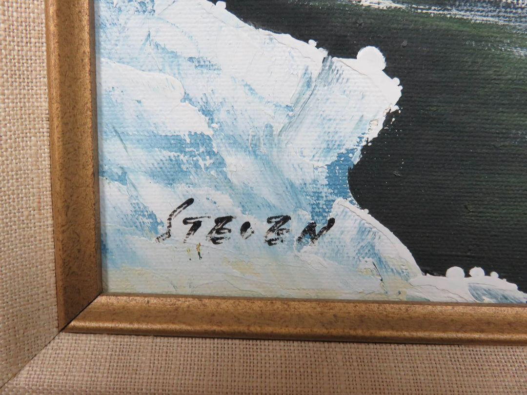 Winter Scene Signed Painting