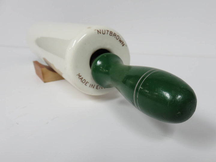 Nutbrown Ceramic Rolling Pin on Stand