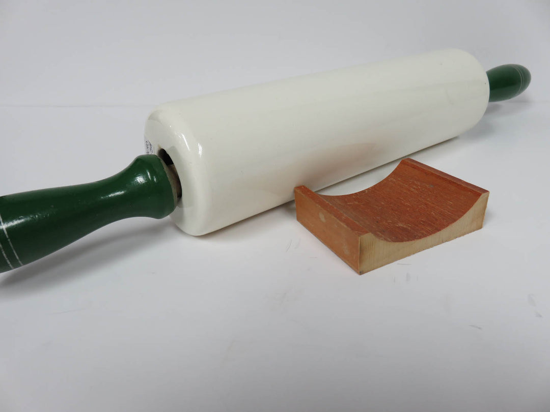 Nutbrown Ceramic Rolling Pin on Stand