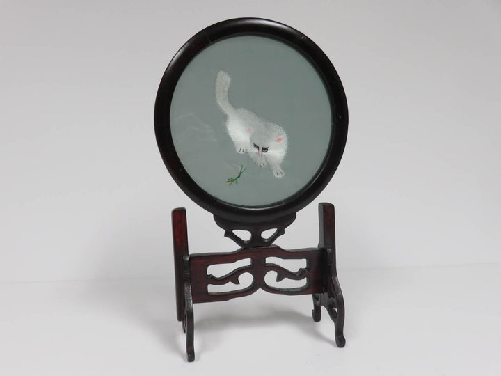 Silk Embroidered Cat