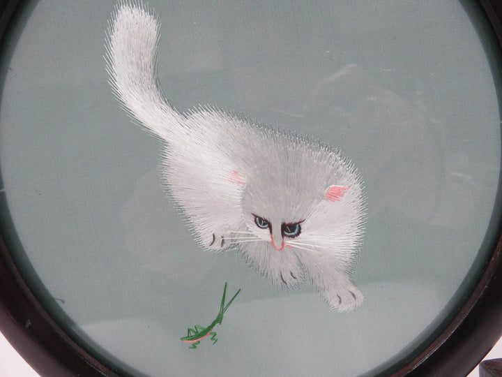 Silk Embroidered Cat