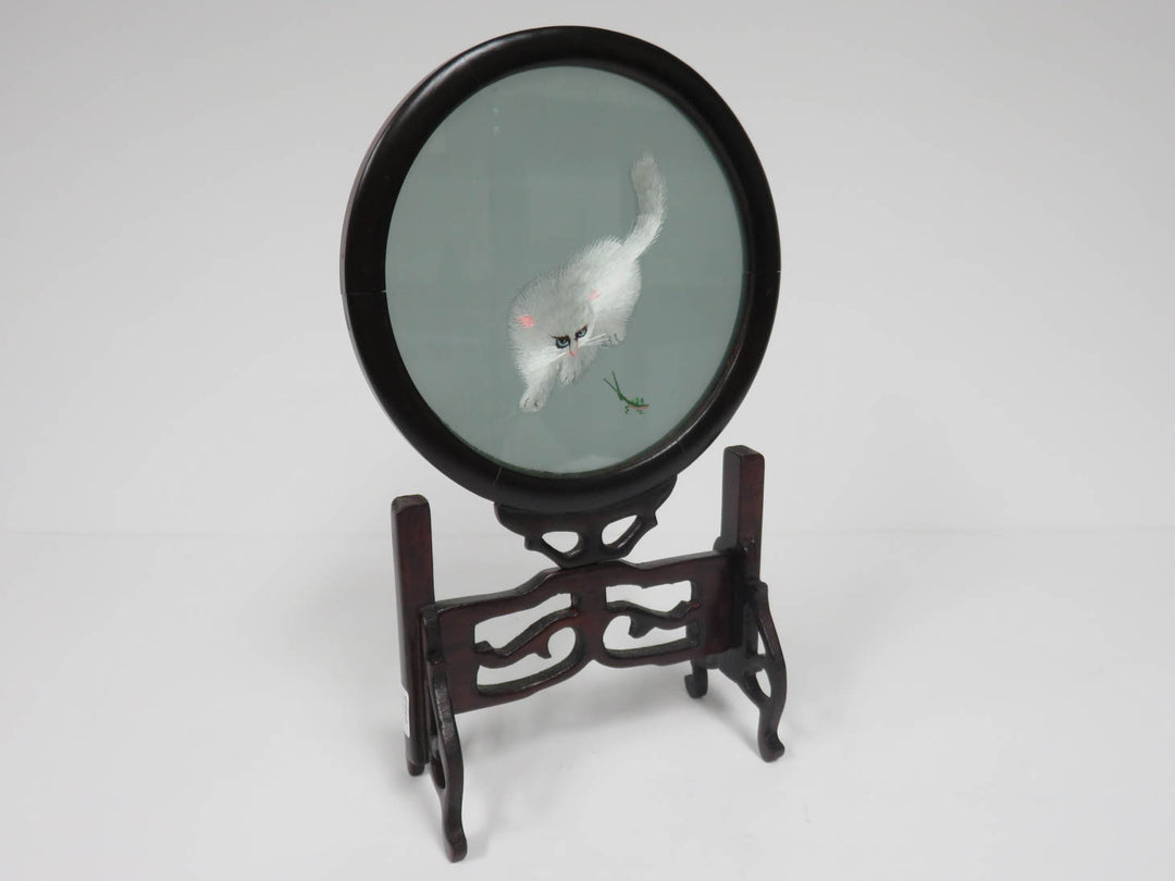 Silk Embroidered Cat