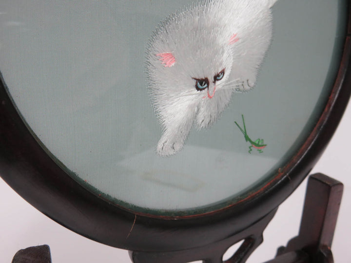 Silk Embroidered Cat