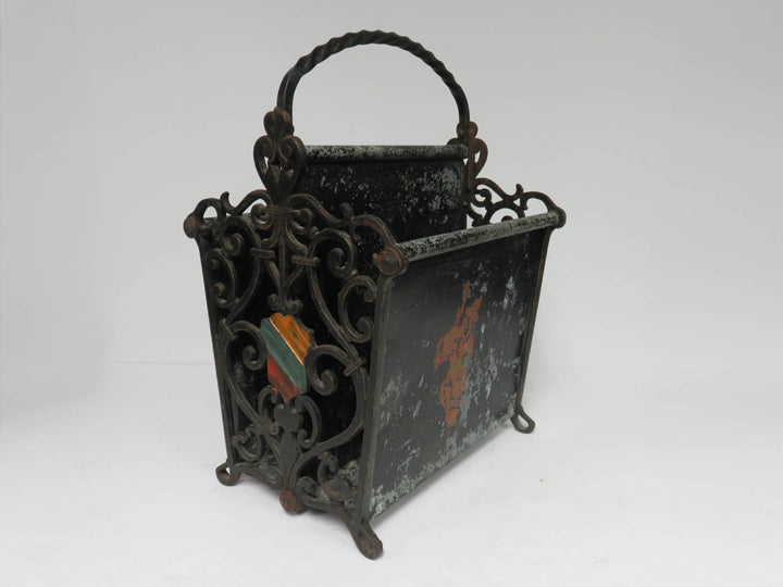 Vintage Wrought Iron Magazine Rack